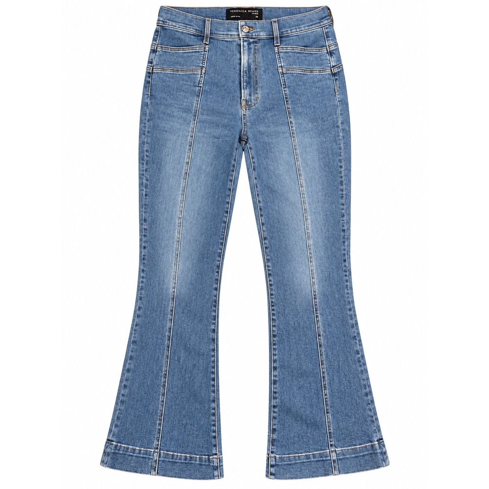 Veronica Beard Jeans 30 Blue Carson Ankle Flare High Rise Y2K Quiet Luxury USA